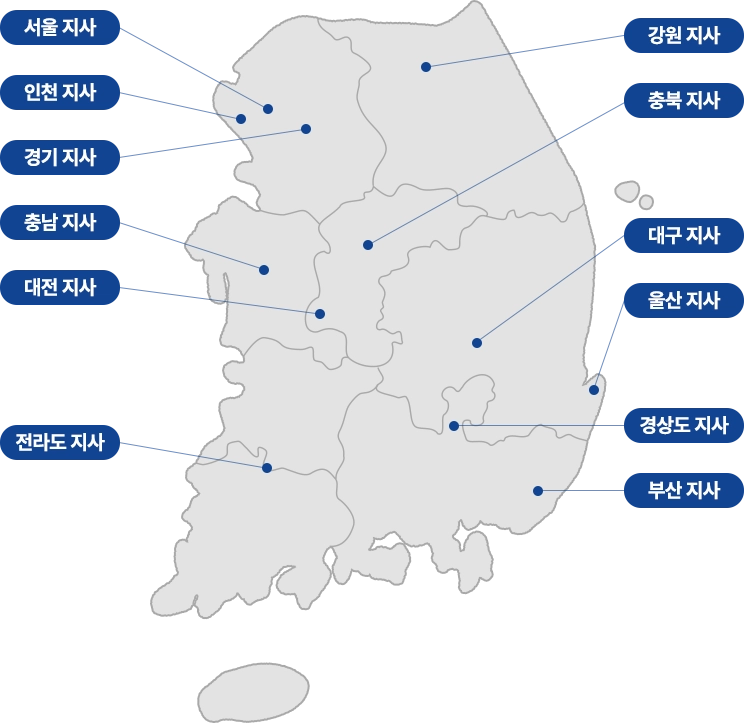 부산흥신소 부산 전역과 인접 지역 상담 지도